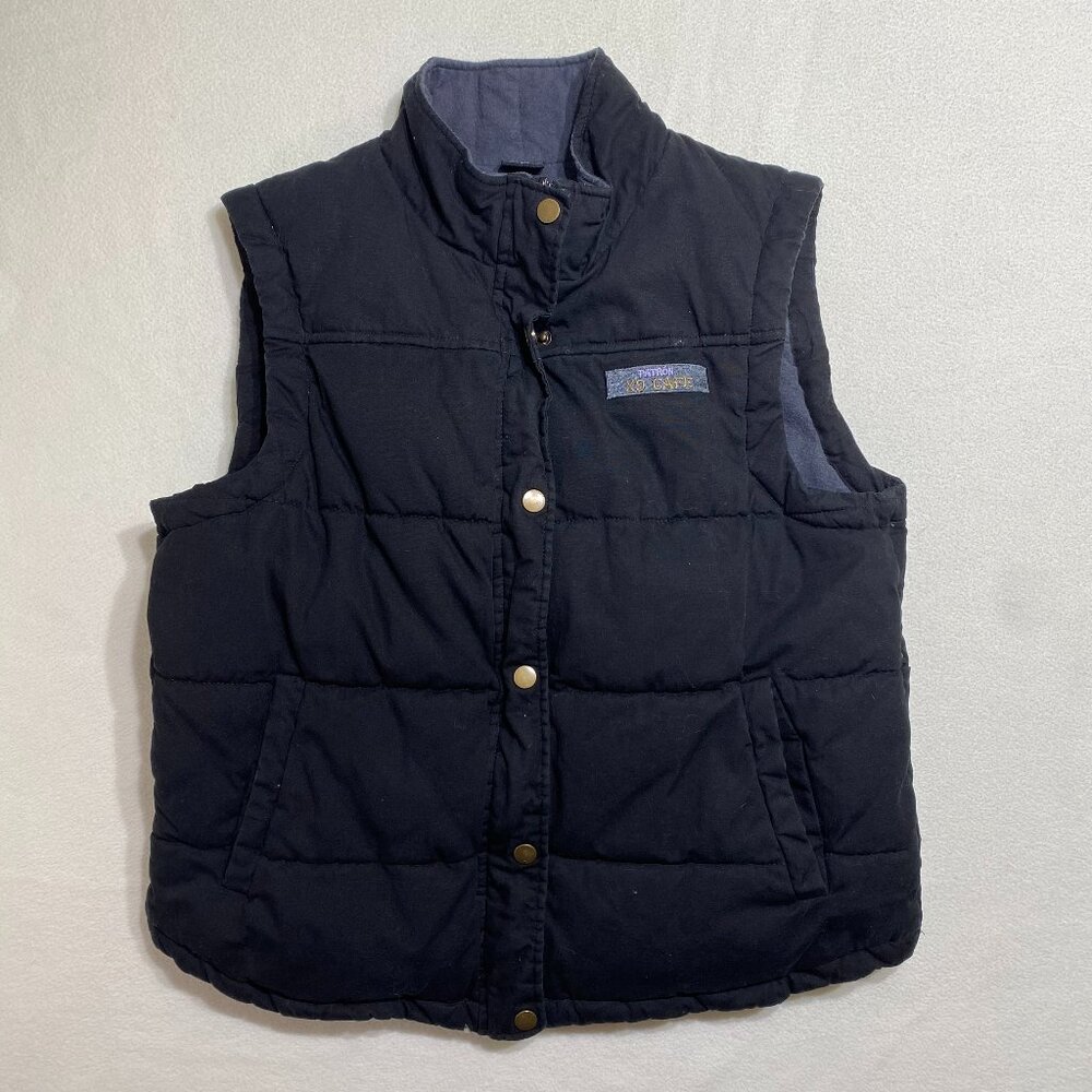 Patron Xo Cafe Promo Puffer Snap Full zip Vest Womens M Black Discontinued Ed.